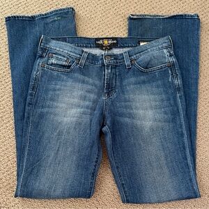 Lucky Brand Women's Sweet N Low Flair Distressed Denim Blue Jeans